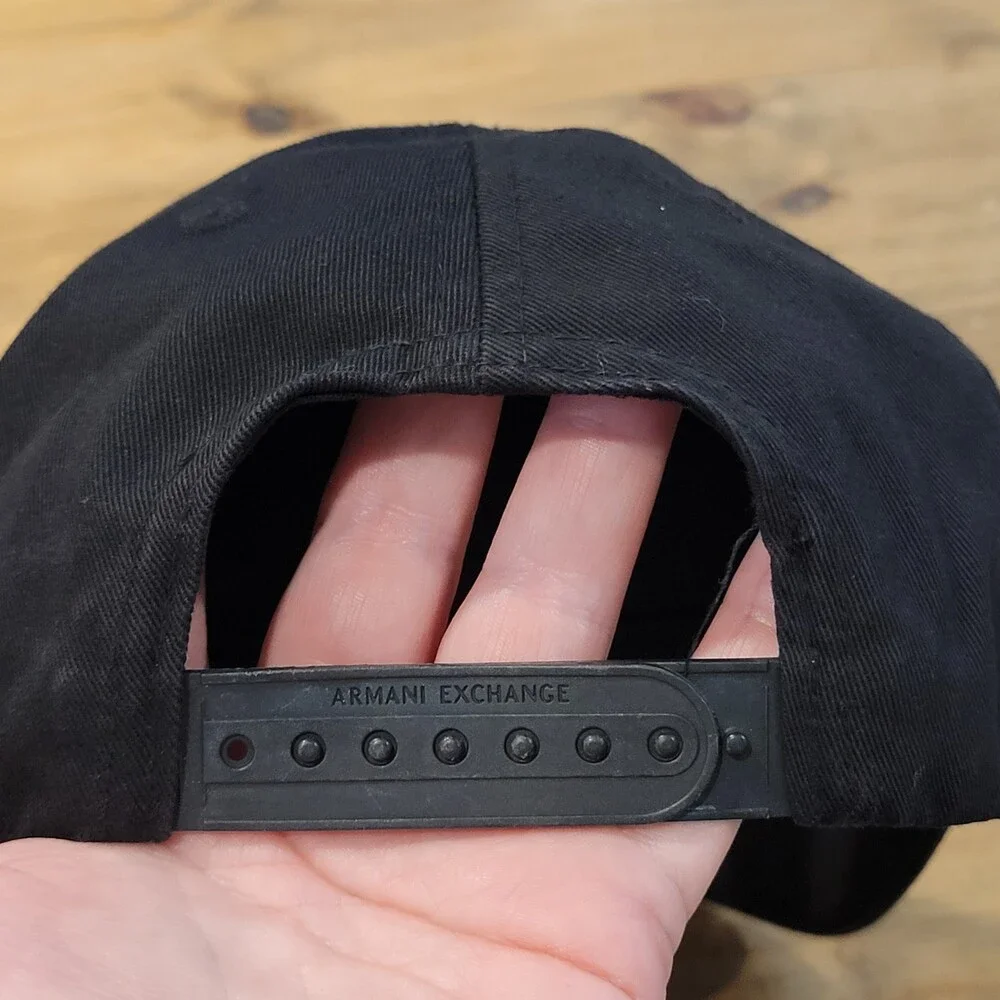 Armani Exchange Hat Cap Snapback Black AX Big Logo One Size Adjustable
